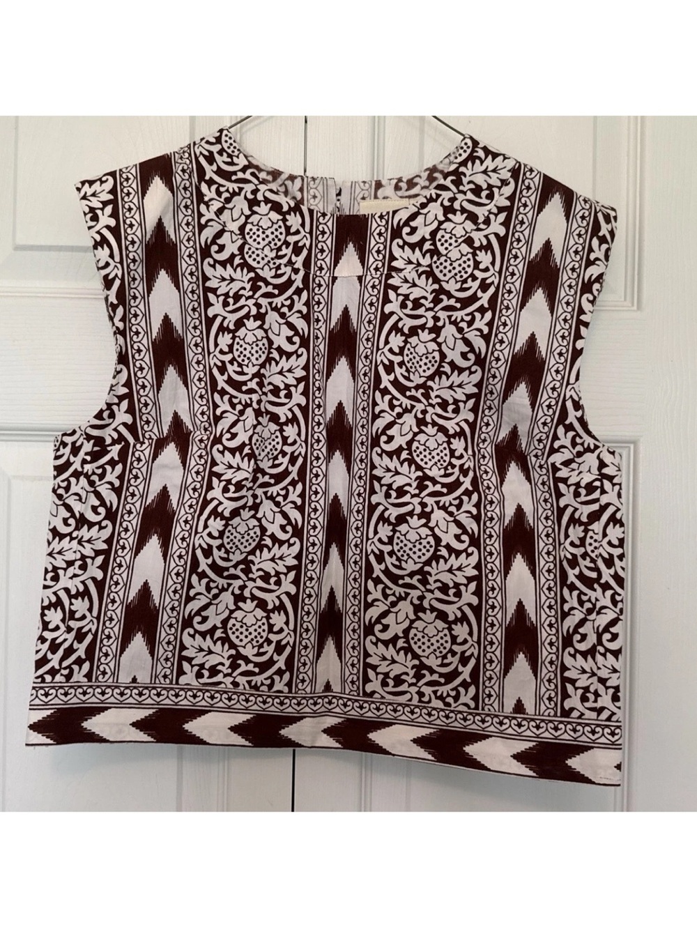 Julia Amory Cocoa Island Shell Top in Cocoa Island Ikat Sz S